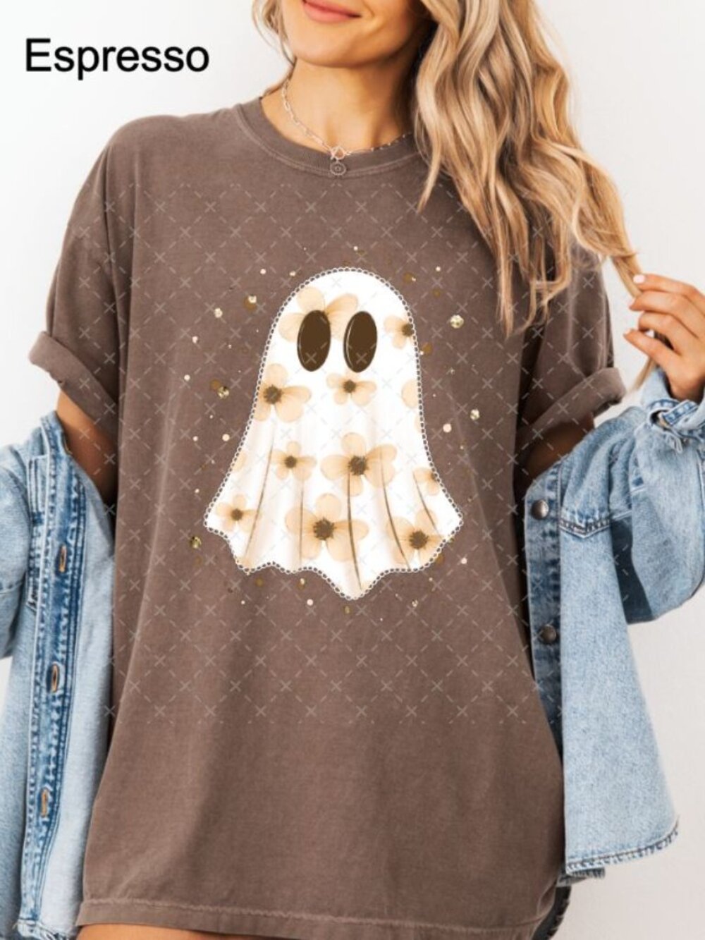 Floral Ghost Halloween Shirt Cute Ghost Fall Autumn Graphic Tee Spooky Season